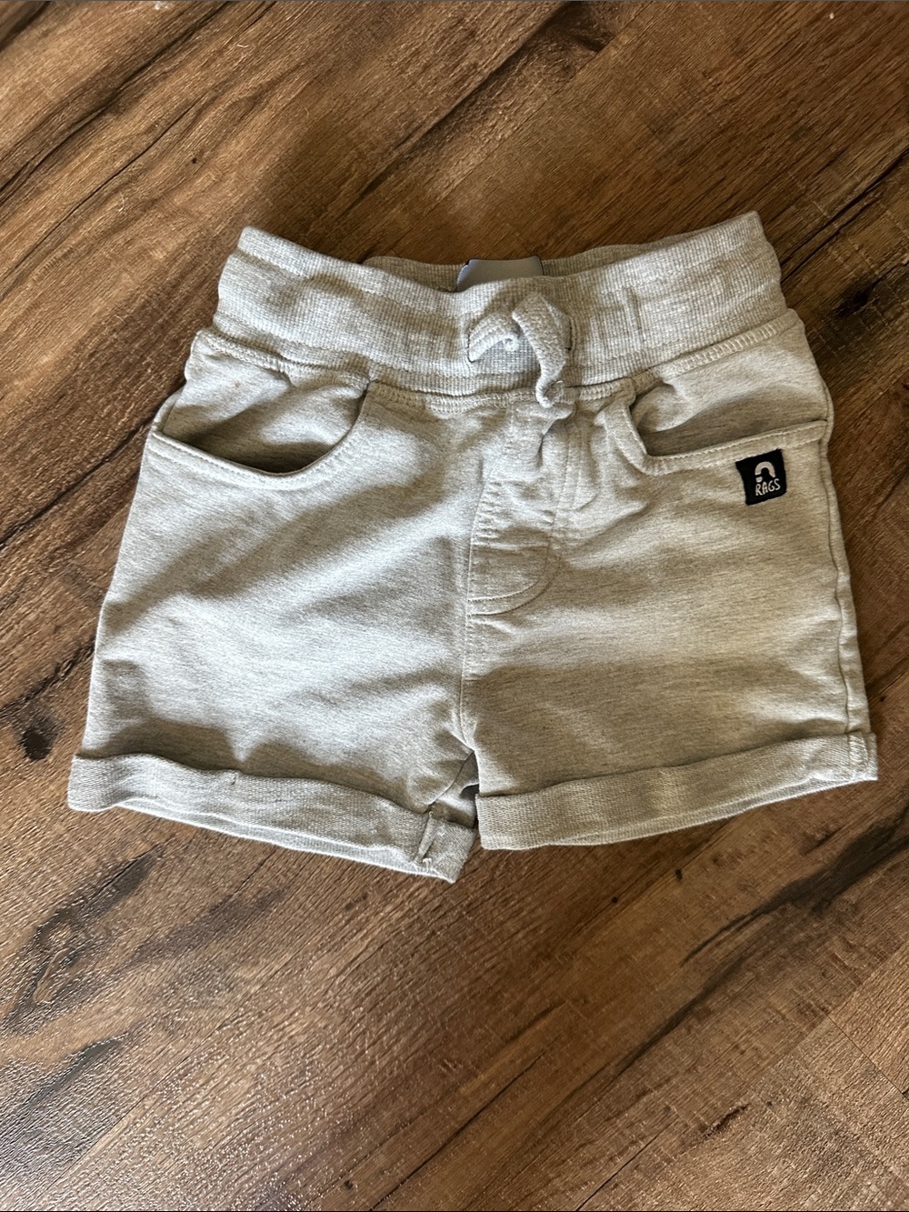 Rags Light Gray Pull-On Kids Shorts with Drawstring